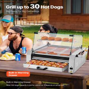 Mașină-electrică-profesională-pentru-hot-dog-cu-11-role-2400W