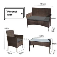 Set-de-grădină-din-4-piese-mobilier-din-ratan-pentru-relaxare-Negru-sau-maro