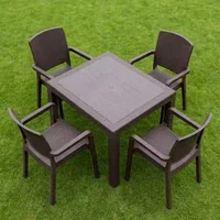 Set-de-grădină-de-înaltă-calitate-format-din-masă-și-4-scaune-dreptunghiulare-în-cinci-culori-disponibile
