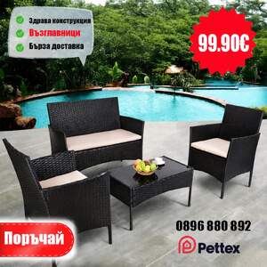 Set-de-grădină-PETTEX-din-ratan-colț-de-relaxare-din-4-piese-negru-și-maro