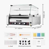 Mașină-electrică-profesională-pentru-hot-dog-cu-11-role-2400W