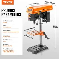 Mașină-de-găurit-de-banc-compactă-254-mm-550-W-cu-5-viteze-și-masă-înclinabilă