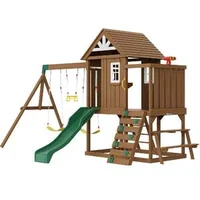 Set-de-leagăn-din-lemn-9-în-1-echipament-de-joacă-pentru-exterior-tobogan-de-1-8m-și-fortăreață-superioară