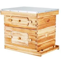 Set-pentru-stup-cu-corpuri-medii-20-de-rame-și-ferestre-din-acril-pentru-observarea-albinelor