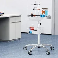 Cărucior-medical-mobil-cu-înălțime-reglabilă-și-coș-pentru-laborator-și-uz-medical