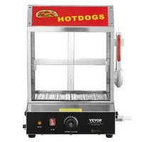 Aparat-profesional-cu-abur-pentru-hot-dog-încălzitor-electric-pentru-chifle-cu-2-niveluri-27-l-uși-glisante-vitrină-încălzită-pentru-hot-dog