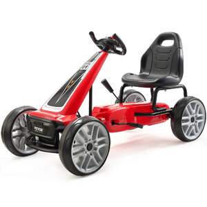 Kart-pentru-copii-cu-pedale-4-roți-scaun-reglabil-și-frână-de-mână-roșu