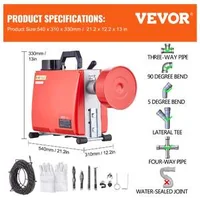 Mașină-de-desfundat-țevi-cablu-de-20-m-250W-cu-avans-manual