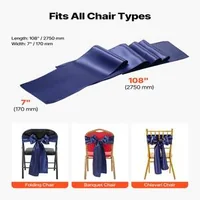 Panglici-decorative-din-satin-pentru-scaune-50-bucăți-275-x-17-cm-Albastru-închis