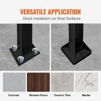 Balustradă-forjată-pentru-scări-Pentru-3-trepte-reglabilă-neagră