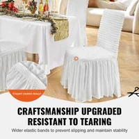 Huse-pentru-scaune-din-spandex-cu-fustă-4-bucăți-dimensiune-universală-culoare-albă