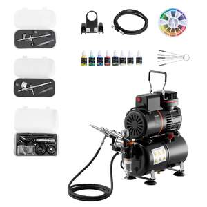 Set-aerograf-cu-3-aerografe-1-6-HP-cu-compresor-și-rezervor