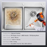 Șnec-de-curățare-canalizare-2-3m-cu-adaptor-pentru-bormașină-pentru-desfundarea-scurgerilor-chiuvetelor-de-bucătărie-și-baie-cu-furtun-protector-și-mănuși