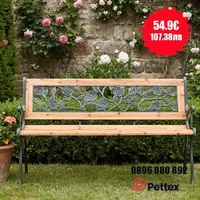 Bancă-de-grădină-lemn-și-fier-forjat