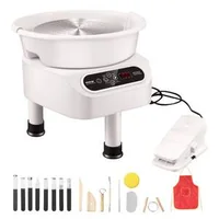 Roată-de-olărit-de-25-5-cm-cu-pedală-ecran-tactil-350-W-3-picioare-albă