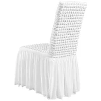 Huse-pentru-scaune-din-spandex-cu-fustă-4-bucăți-dimensiune-universală-culoare-albă