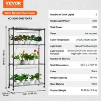 Raft-pentru-plante-cu-lămpi-LED-4-niveluri-90W-înălțime-180-cm