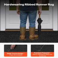 Covoraș-comercial-pentru-intrare-243-8-x-121-9-cm-gri-cu-suport-PVC