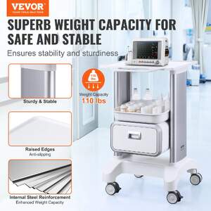 Cărucior-medical-mobil-cu-sertar-și-tavă-superioară