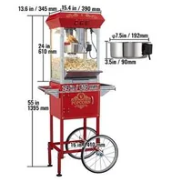 Aparat-de-popcorn-cu-cărucior-850W-capacitate-200-g-stil-retro