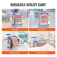 Cărucior-medical-mobil-cu-5-niveluri-5-sertare-și-2-coșuri-pentru-deșeuri