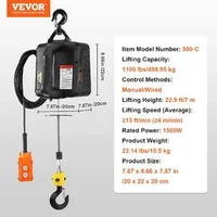 Palan-electric-portabil-2-în-1-500-kg-cu-comandă-prin-cablu