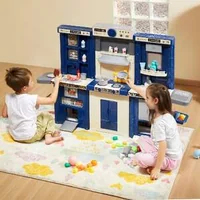Set-de-bucătărie-pentru-copii-din-74-de-piese-albastru