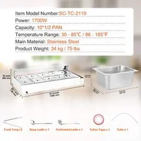 Încălzitor-electric-profesional-pentru-bufet-cu-10-recipiente-și-paravan-de-sticlă