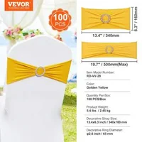 Panglici-elastice-decorative-pentru-scaune-100-bucăți-culoare-galben-auriu-cu-cataramă