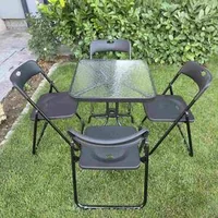 Masă-de-grădină-pătrată-cu-sticlă-4-scaune-pliabile-60-cm-set-elegant-și-practic-pentru-curte-terasă-sau-balcon