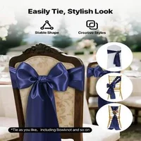 Panglici-decorative-din-satin-pentru-scaune-50-bucăți-275-x-17-cm-Albastru-închis
