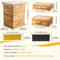 Set-pentru-stup-de-albine-cu-40-de-rame-lemn-de-cedru-cu-ceară-de-albine-2-corpuri-adânci-2-corpuri-medii-pentru-albine
