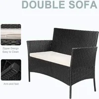 Set-de-grădină-PETTEX-din-ratan-colț-de-relaxare-din-4-piese-negru-și-maro