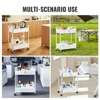 Cărucior-medical-mobil-cu-două-tăvi-două-sertare-și-încuietoare