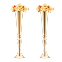 Vază-metalică-luxoasă-pentru-flori-tip-Trumpet-56-cm-înălțime-set-de-2-bucăți-culoare-aurie