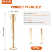 Vază-metalică-luxoasă-pentru-flori-tip-Trumpet-56-cm-înălțime-set-de-2-bucăți-culoare-aurie