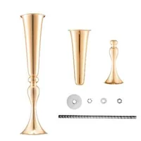 Vază-metalică-luxoasă-pentru-flori-tip-Trumpet-56-cm-înălțime-set-de-2-bucăți-culoare-aurie