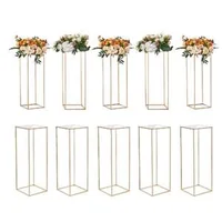 Suport-pentru-flori-la-nuntă-Flower-Stand-10-bucăți-80-cm-înălțime-coloană-metalică-cu-placă-acrilică-culoare-aurie