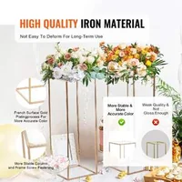 Suport-pentru-flori-la-nuntă-Flower-Stand-10-bucăți-80-cm-înălțime-coloană-metalică-cu-placă-acrilică-culoare-aurie