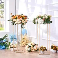 Suport-pentru-flori-la-nuntă-Flower-Stand-10-bucăți-80-cm-înălțime-coloană-metalică-cu-placă-acrilică-culoare-aurie