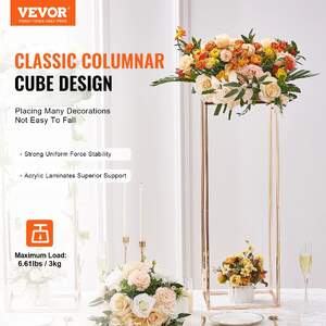 Suport-pentru-flori-la-nuntă-Flower-Stand-10-bucăți-80-cm-înălțime-coloană-metalică-cu-placă-acrilică-culoare-aurie