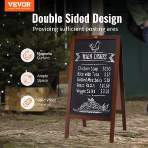 Tablă-magnetică-de-scris-Chalkboard-Sign-51-x-101-cm-cu-ramă-din-lemn-pentru-montaj-pe-perete-sau-trepied