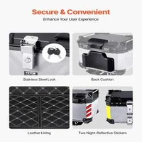 Cutie-pentru-motocicletă-Top-Case-45-l-din-aliaj-de-aluminiu-cu-încuietoare-și-spătar