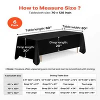 Fețe-de-masă-pentru-mese-dreptunghiulare-set-6-bucăți-178-x-305-cm-culoare-neagră-poliester