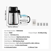 Distilator-pentru-apă-4-0-L-oțel-304-și-carafă-din-sticlă-borosilicată