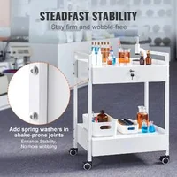 Cărucior-medical-mobil-cu-două-tăvi-două-sertare-și-încuietoare