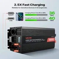 Invertor-cu-undă-sinusoidală-pură-3500W-12V-la-230V-ecran-LCD-și-telecomandă
