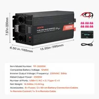 Invertor-cu-undă-sinusoidală-pură-3500W-12V-la-230V-ecran-LCD-și-telecomandă