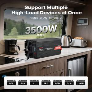 Invertor-cu-undă-sinusoidală-pură-3500W-12V-la-230V-ecran-LCD-și-telecomandă
