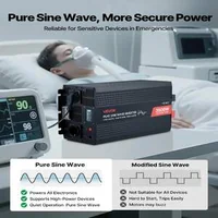 Invertor-cu-undă-sinusoidală-pură-3500W-12V-la-230V-ecran-LCD-și-telecomandă